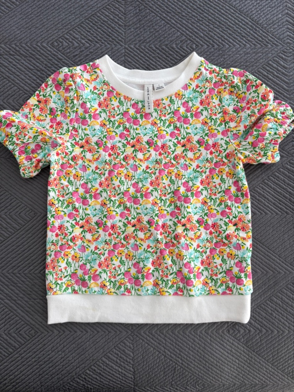 Like new Janie and Jack Toddler Floral Puff Sleeve